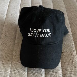 LONELY GHOST Black Cap with White Text